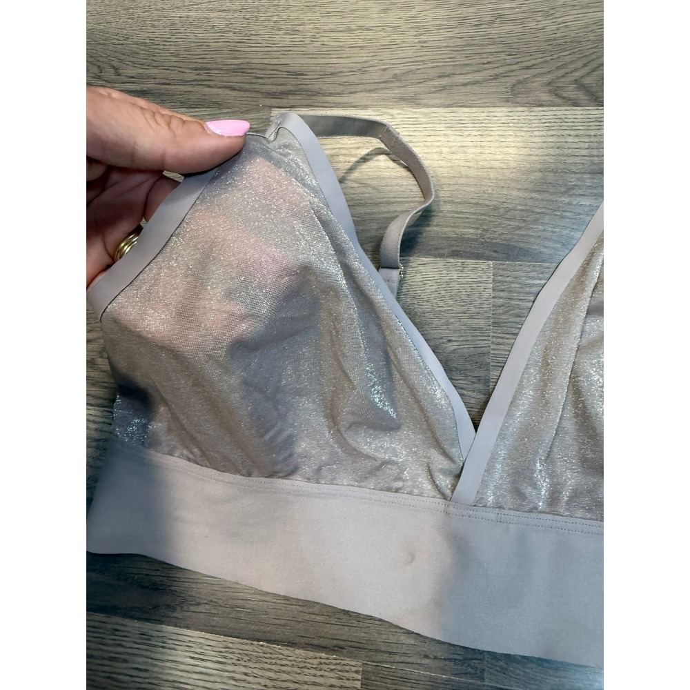 Soma Mesh Triangle Bra XXL Mauve Shimmer Sheer Wireless Bralette 216